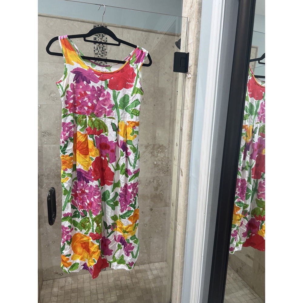 Jams World Watercolor Floral Dress XS Hawaii All Over Print Pockets Sundress